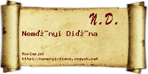Neményi Diána névjegykártya